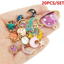 20x Enamel Moon Star Planet Charms Pendant Jewelry Findings DIY Crafts Making
