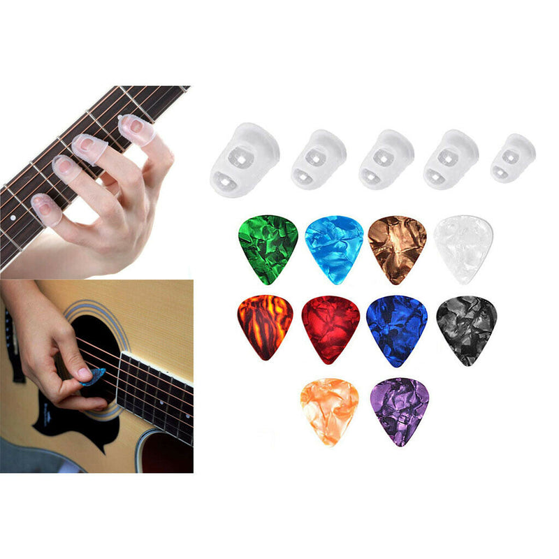 Celluloid Guitar Picks 10 Pack Guitar Plectrum 0.46mm Thin in Metal Case with 5
