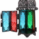 1X(Classic Moroccan Decor Windproof Candle Holders Votive Iron Glass Hangin