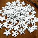 50pcs Christmas White Wooden Snowflakes Buttons for Scrapbooking Craft