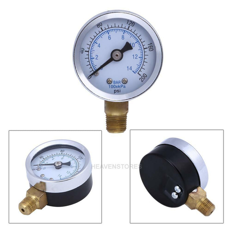 0-200PSI Air Compressor Pneumatic Hydraulic Fluid Pressure Gauge 1/8" NPT
