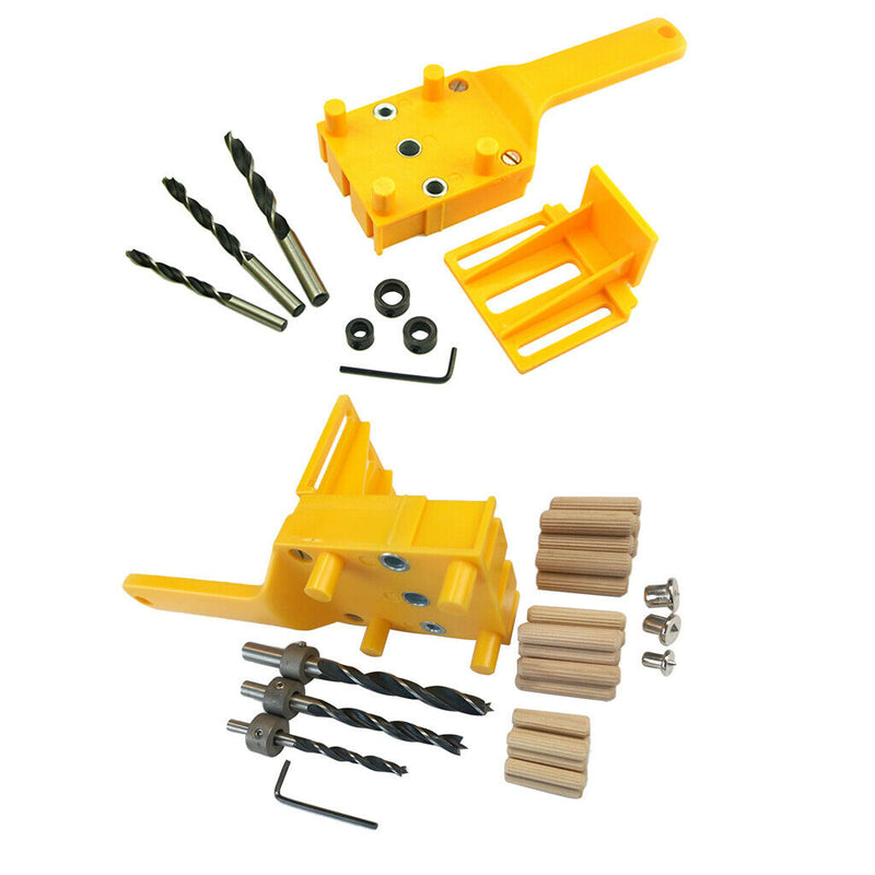 2 Pieces Handheld Doweling Jig 6 8 10mm Drill Guide Metal Drill Bit Wood