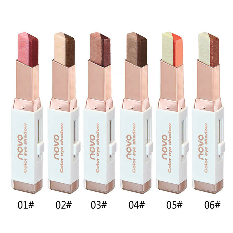 Novo Double Color Eyeshadow Stick Stereo Gradien Shimmer Color Eye Shadow C