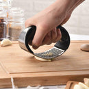 Stainless Steel Garlic Press Manual Crusher With Peeling Tube Cleaning Brush