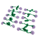 10Pcs Knitted Crochet Flowers Appliques Scrapbooking Embellishments Purple