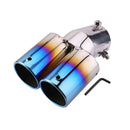 Stainless Steel Dual Exhaust Pipe Car Rear Tail Muffler Tip Throat Liner