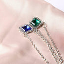 European Rhinestone Pendant Clavicle Chain Women 2 Layer Necklace Jewelry A