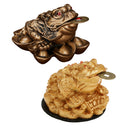 2 Pcs Feng Shui Money Frog Fortune Chinese Ching Frog Toad Coin Home Decors