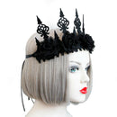 Dark Black Gothic Queens Flower Crown Hairband Headband Halloween Party Cost OZ