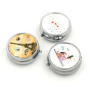 1PC Portable Metal Round Organizer Compartment Pill Case Medicine Box ME