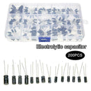 200pcs 15 Value 10~50V 0.1-220uF Electrolytic Capacitor P6Q5 New Assortm Bo B3S5