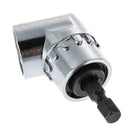 105 Degree Right Angle Drill Bit + 1/4 3/8 1/2 Hex Shank Socket Adapter Kit