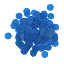 100Pcs 18mm New Plastic Counters Poker Chips Blue for Casino Club Gambling