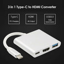 USB 3.1 Type C to 4K HDMI USB 3.0 USB C Adapter for MacBook Laptop Phone A