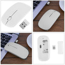 2.4GHz 1,000DPI Ultra-thin 3-Button Wireless Photoelectric Mouse (White)