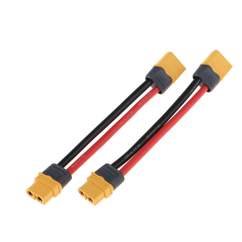 2Pcs XT60 Plug Male Female Extension Cable Line Battery Adapter 30cm for RC Boat