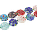 Colorful Millefiori Glass Flat Round Beads Necklace Jewellery For Women Lady
