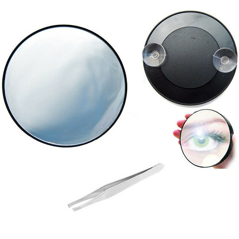 10x Magnifying Lighted Portable Elegant Travel Magnifying Makeup Mirror Black