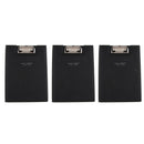 3 Pieces A5 Document Storage Clipboard Black PU Leather for Office Black