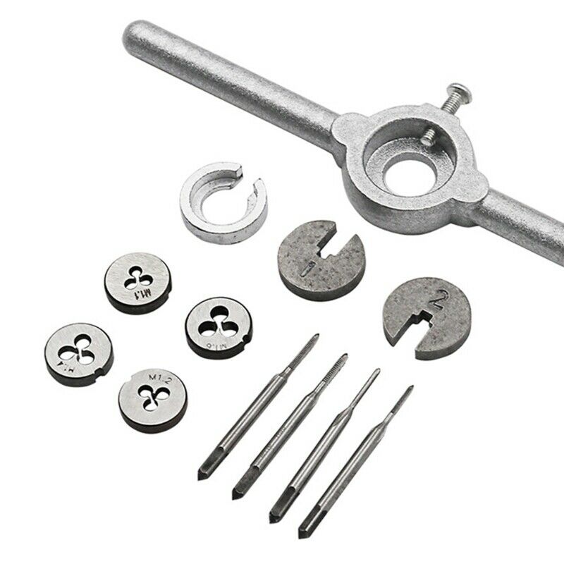 1 Set Mini HSS Metric Taps Dies Wrench Handle Kit M1-M1.6 Screw Thread A4Y7