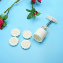 Moon Cake Mould Hand Pressure Flower Decoration Motif Pastry 50g Round Shap