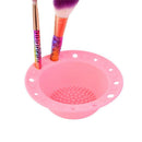 Silicone Makeup Brush Cleaner Cleaning Tool Cosmetic Pen Holder(Purple)