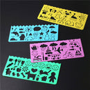 4pcs Korea Stationery Cartoon Ruler Oppssed Drawing Template Moul JR