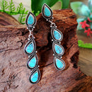 1 Pair Water Drop Earrings Boho Women Dangle Turquoises Bohemian Jewelry G BX