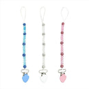 3 Pieces Baby Pacifier Crystal Pacifier Chain Clip  Pink  Blue  White