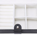 Pu Leather Jewelry Box Single Layer Ring Earrings Storage Box Jewelry Stora E4X9