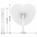 30pcs Pocket Paper Fans Folding Handheld Fan Heart Shape for Wedding Party