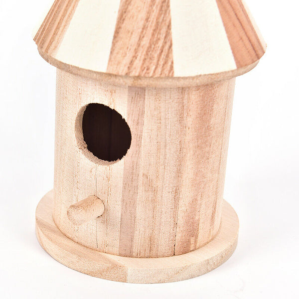 Wooden Bird House Birdhouse Hanging Nest Nesting Box W/ Hook Home Garden Deco Gw