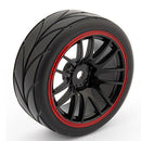 Pack of 4 Rubber Tyre Tyres Tires Wheel Rim Hex 12mm Fits for 1/10 RC Remote