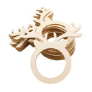 10x Handmade Wood Exquisite Deer Head Napkin Holder Rings Home Kitchen Hotel