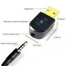 502 USB Bluetooth 5.0 Handsfree 3.5mm AUX Car Bluetooth Receiver Cable Kit