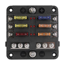 6 Way Fuse Box Standard Blade Fuse Holder with Negative Bus for Car Boat