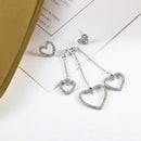 Metal Fashion Heart-Shaped Ladies Hanging Earrings Fashion Love Long Tassel