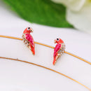 New Charm Crystal Earrings Women Loverly Animal Red Bird Ear Stud Earrings  Z