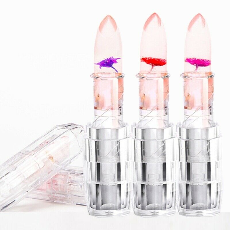 Flower Crystal Jelly Lipstick Temperature Change Color Lip Balm Waterproof  H3N1