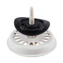 Food Waste Stopper Spin Lock Sink Drain Strainer 3.1" Dia White Black Plast