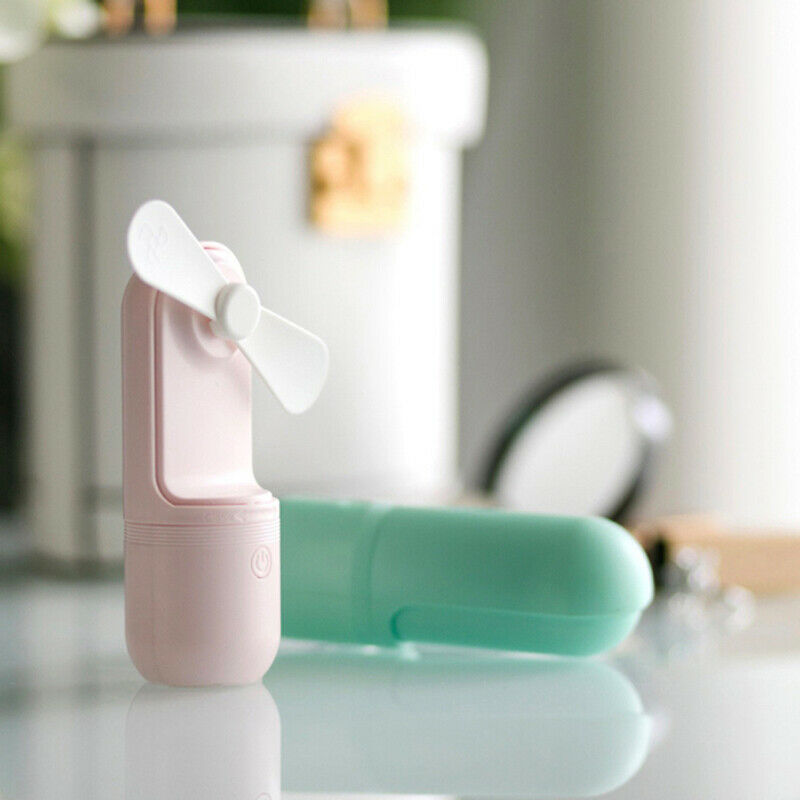 Ultra-Quiet Usb Charging Handheld Mini Folding Fan Desktop Fan Green