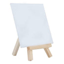 4 By 4 Inch Mini Canvas And 8*16cm Mini Wood Easel Set For Painting Drawing
