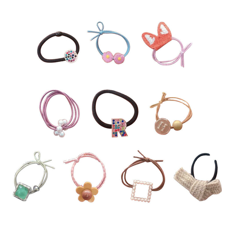 Women Elastic Hair Tie Ponytail Holder Scrunchies Ring Rope Hair-Band Random