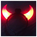 Halloween carnival party devil headband - with light (red)
