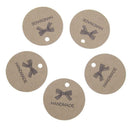 100pcs Round HANDMADE Tag Kraft Paper Gift Label Card DIY Party Hanging Tag