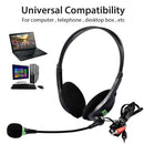 Wired 3.5mm PC Headset with Mic Microphone Noise Cancelling for Call Center