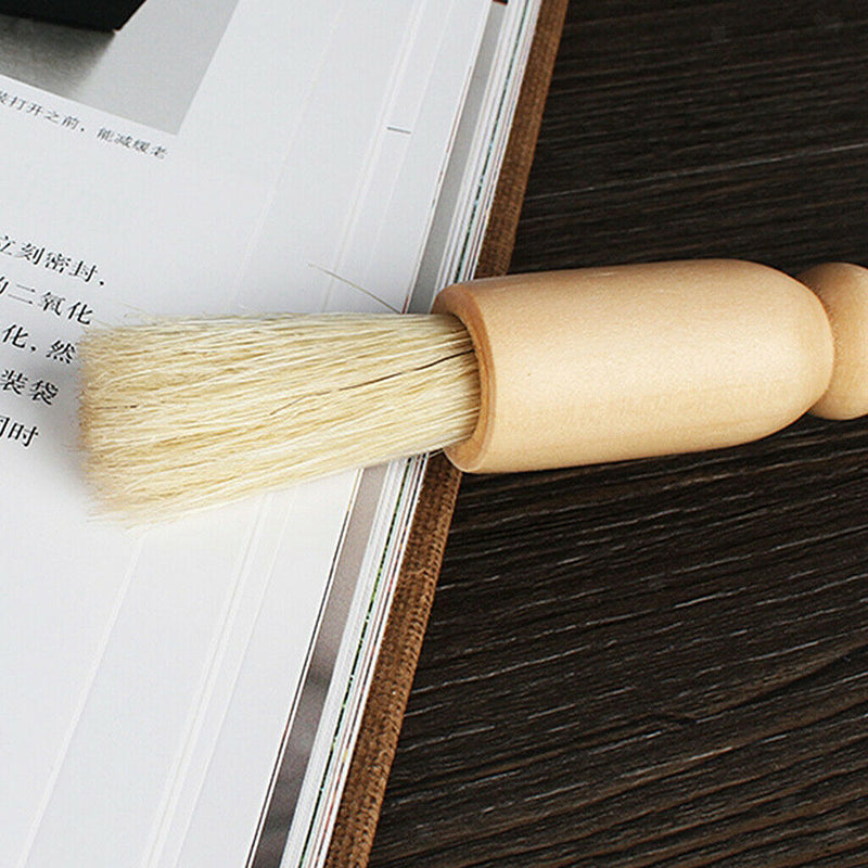 Coffee Grinder Cleaning Brush Heavy Wood Handle/Natural Bristle Home Barista