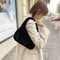 Women Winter Fur Handbag Plush Shoulder Underarm Bag Fashion Clutch (Black) A#S