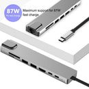 8 in 1 Type-C HUB to HDMI USB3.0 RJ45 PD TF Memory Card Converter Adapter