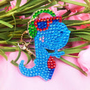 4pcs DIY Full Drill Special Shaped Diamond Painting Dinosaur Bag Keychains Art